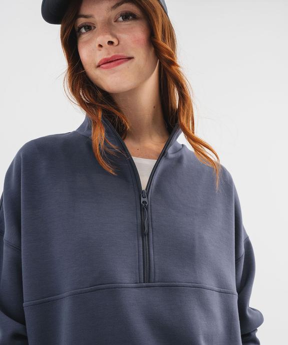 Sweat en maille souple à col zippé femme vue2 - GEMO(FEMME PAP) - GEMO