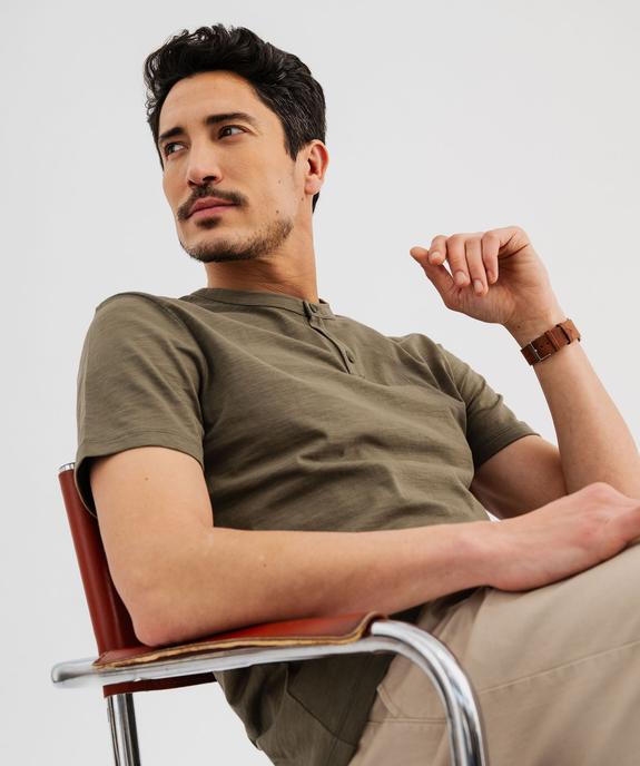 Tee-shirt manches courtes col tunisien homme vue1 - GEMO (HOMME) - GEMO