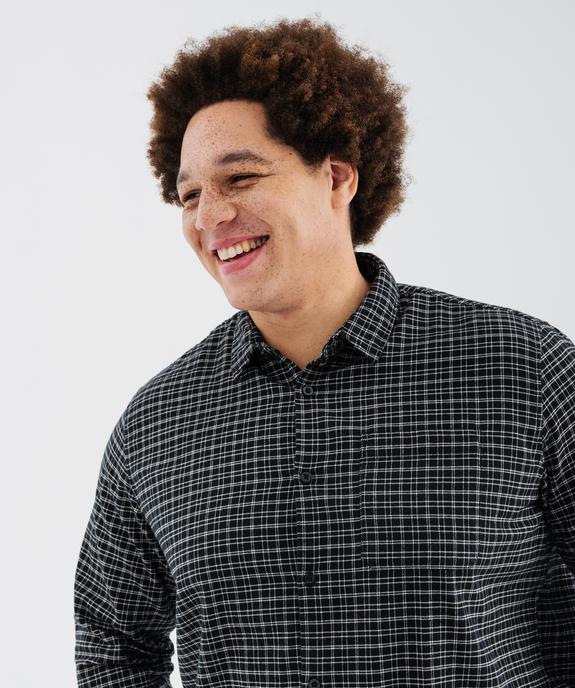 Chemise à carreaux en flanelle de coton homme vue1 - GEMO 4G HOMME - GEMO