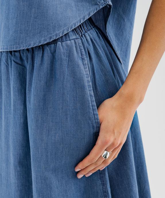 Jupe longue en toile denim fluide femme vue2 - GEMO(FEMME PAP) - GEMO