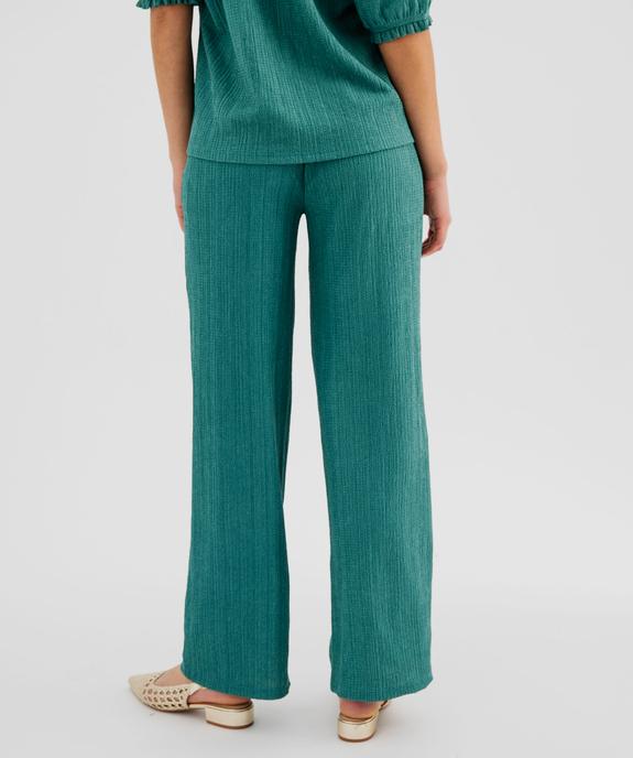 Pantalon large en maille texturée et extensible femme vue3 - GEMO(FEMME PAP) - GEMO