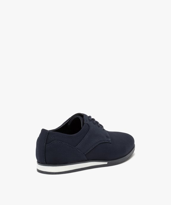 Derbies garçon en toile unie et semelle contrastante vue4 - GEMO (ENFANT) - GEMO
