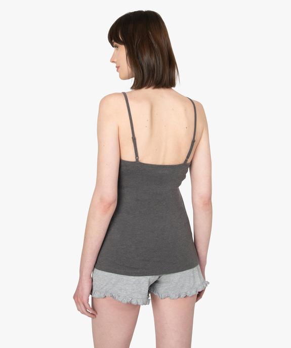 Pyjama de grossesse 2 pièces : débardeur à bretelles et short vue3 - GEMO (MATER) - GEMO