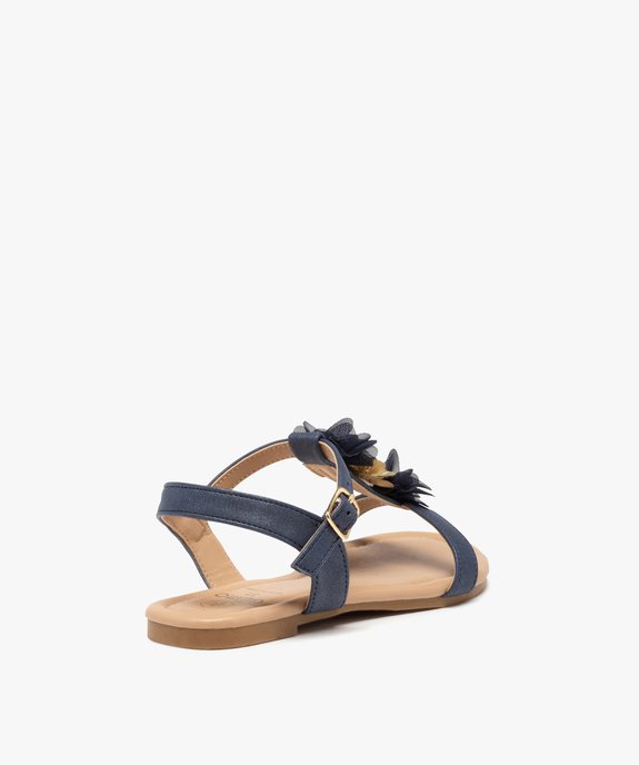 Sandales filles à talon plat et fleurs en tulle vue4 - GEMO (ENFANT) - GEMO