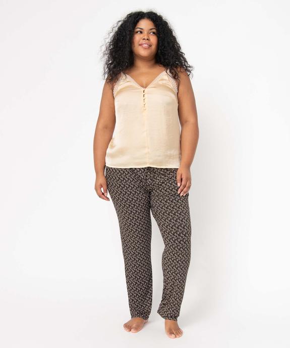 Débardeur femme grande taille en satin, viscose stretch et dentelle vue5 - GEMO(HOMWR FEM) - GEMO