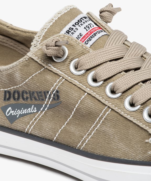 Baskets homme en toile denim unie à lacets - Dockers vue6 - DOCKERS BY GERL - GEMO