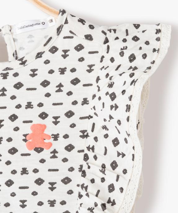 Tee-shirt bébé fille ample à buste volanté - LuluCastagnette vue2 - LULUCASTAGNETTE - GEMO