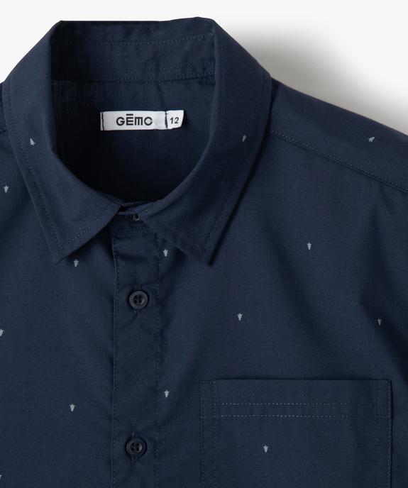 Chemise à manches courtes avec poche poitrine garçon vue2 - GEMO (JUNIOR) - GEMO
