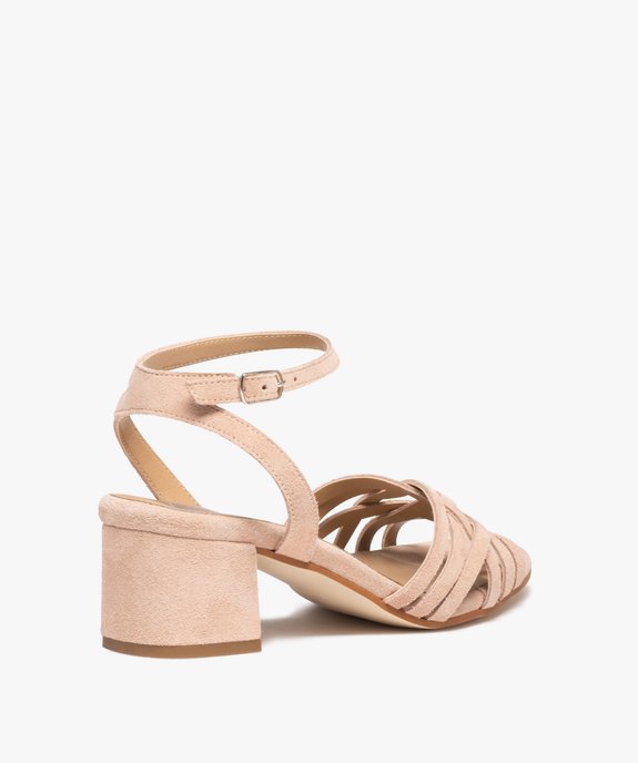 Sandales femme avec brides en croûte de cuir - Tanéo vue4 - TANEO - GEMO