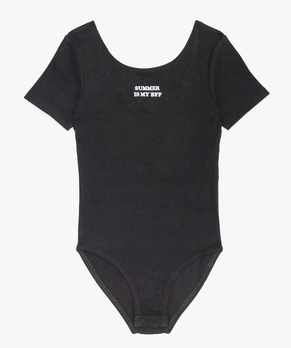 Body fille à manches courtes en maille côtelée vue1 - GEMO (JUNIOR) - GEMO