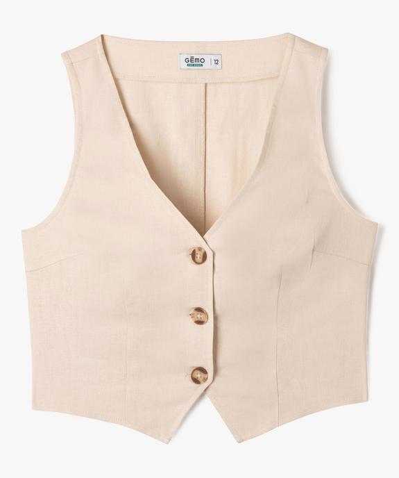 Gilet de costume sans manches fille vue5 - GEMO 4G FILLE - GEMO