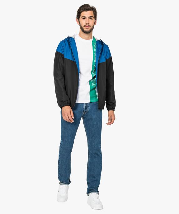 Blouson homme coupe-vent à capuche doublé jersey vue5 - GEMO (HOMME) - GEMO
