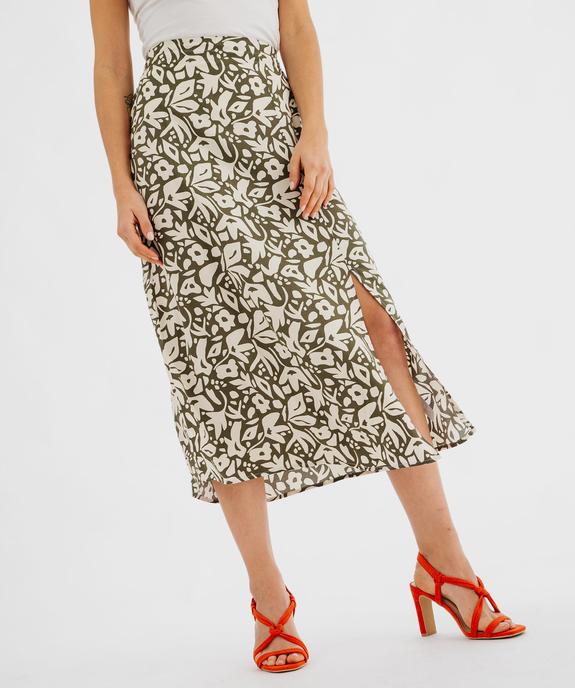Jupe longue imprimée en viscose femme vue1 - GEMO 4G FEMME - GEMO