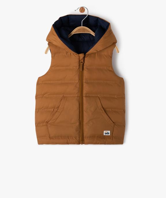 Doudoune sans manches réversible à capuche bébé garçon vue1 - GEMO 4G BEBE - GEMO