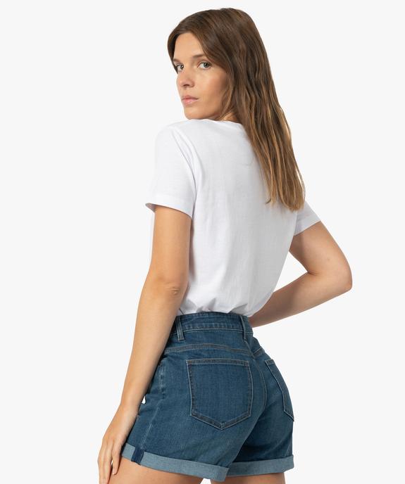 Tee-shirt femme avec large col V vue3 - GEMO(FEMME PAP) - GEMO