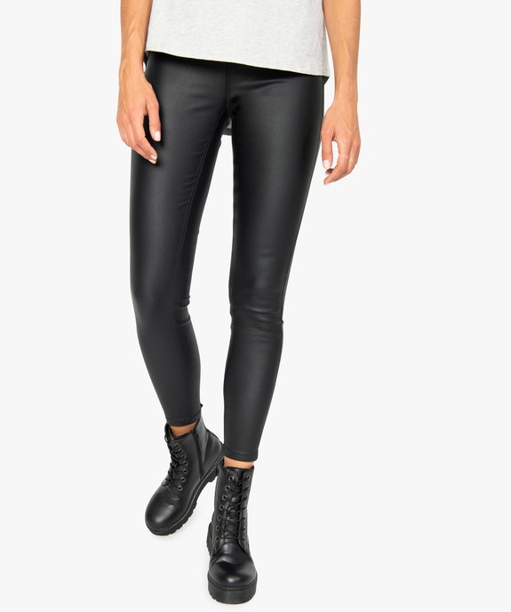 Jegging femme enduit noir GEMO