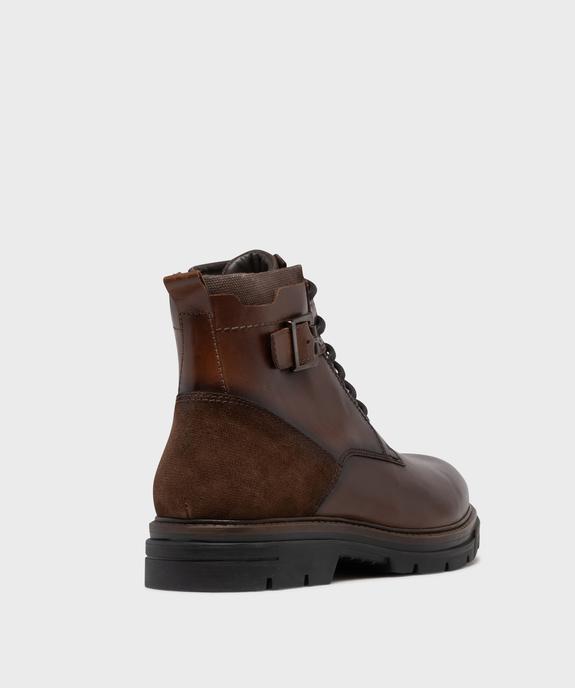 Boots dessus cuir avec boucle à la cheville homme - Tanéo vue4 - TANEO - GEMO