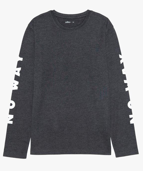 Tee-shirt garçon à manches longues avec inscription vue1 - GEMO (JUNIOR) - GEMO