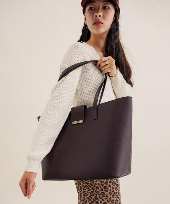 Sac cabas rigide en matière texturée femme vue1 - GEMO (ACCESS) - GEMO
