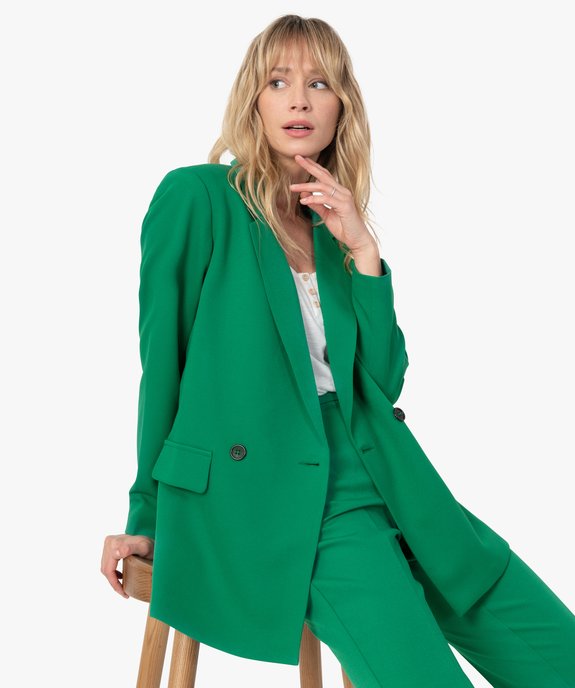 Veste blazer fermeture croisée femme - GEMO(FEMME PAP) Veste blazer fermeture croisée femme vue1 - GEMO(FEMME PAP) - GEMO