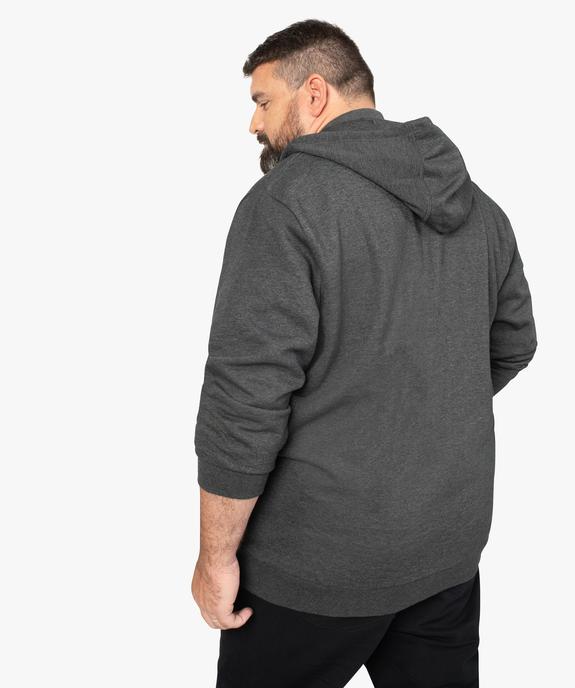 Sweat homme grande taille zippé à capuche vue3 - GEMO 4G HOMME - GEMO