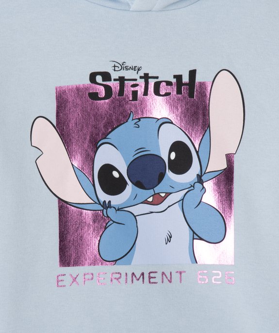 Sweat à capuche imprimé Stitch brillant fille - Disney vue2 - LILO & STITCH - GEMO