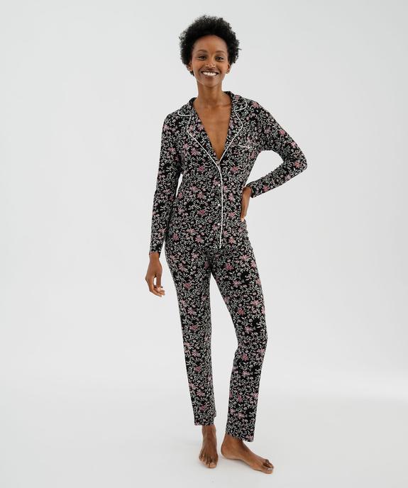Pyjama deux pièces femme : chemise et pantalon vue1 - GEMO 4G FEMME - GEMO