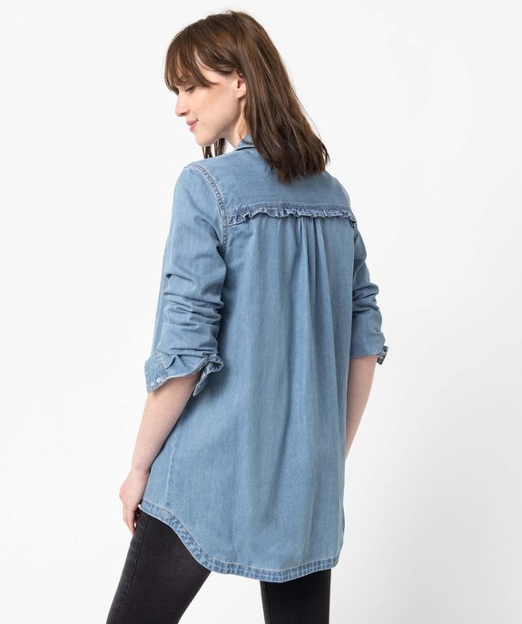 Chemise de grossesse en jean avec détails froncés vue3 - GEMO (G TAILLE) - GEMO