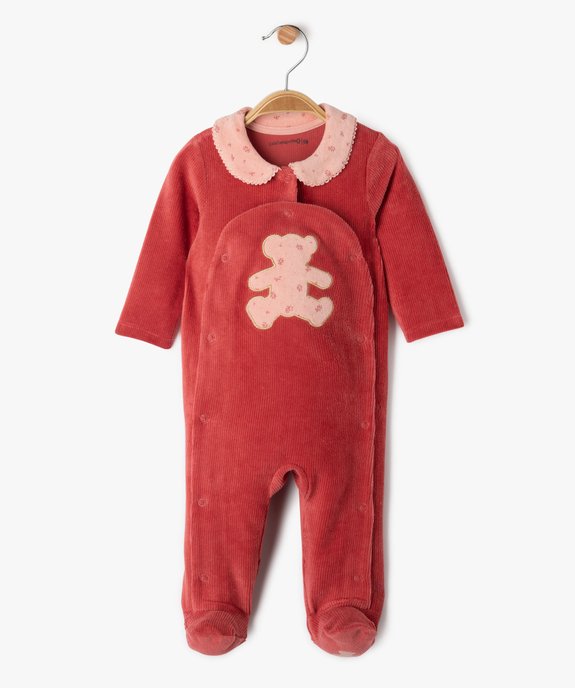 Pyjama en velours côtelé à col Claudine bébé - LuluCastagnette vue1 - LULU G4G - GEMO