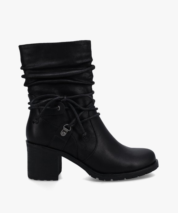 Boots femme à talon bride fantaisie et semelle crantée  vue1 - GEMO(URBAIN) - GEMO