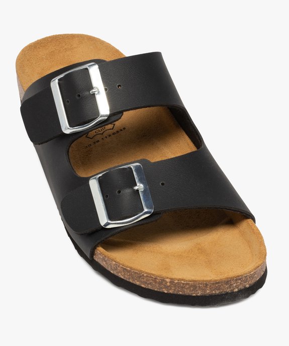 Mules femme à talon plat et double bride à boucle vue5 - GEMO 4G FEMME - GEMO