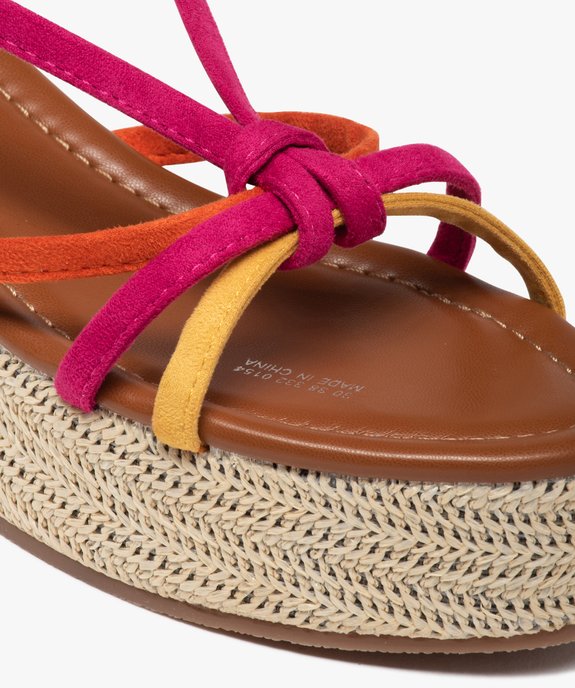 Sandales femme compensées à fines brides multicolores vue7 - GEMO(URBAIN) - GEMO