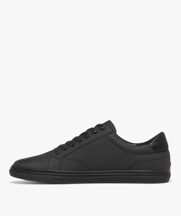 Baskets homme unies en suédine avec surpiqûres et à semelle fine vue4 - GEMO (CASUAL) - GEMO