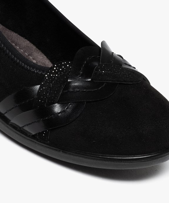 Ballerines femme confort en suédine avec bride tressée vue6 - GEMO 4G FEMME - GEMO