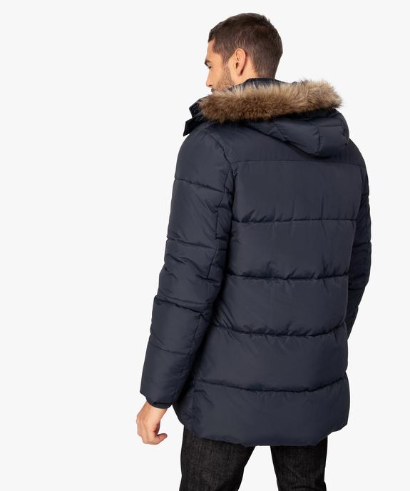 Parka homme matelassée avec capuche amovible vue3 - GEMO (HOMME) - GEMO