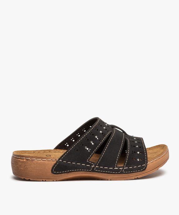 Mules confort femme légères à brides ajourées et strass vue1 - GEMO (CONFORT) - GEMO