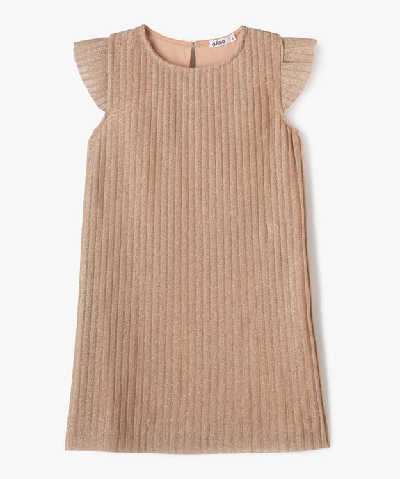 Robe de soirée plissée en maille scintillante fille vue1 - GEMO (ENFANT) - GEMO