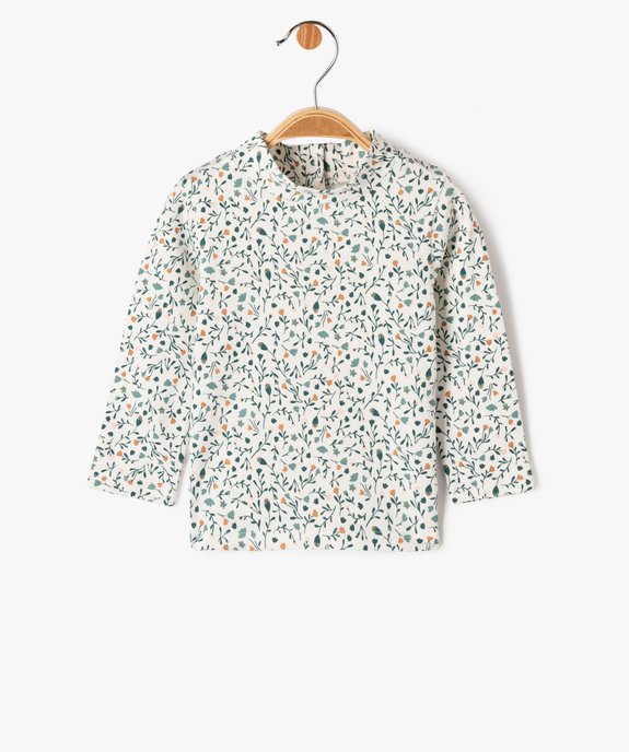 Tee-shirt manches longues à col montant imprimé fleuri bébé fille vue1 - GEMO(BEBE DEBT) - GEMO