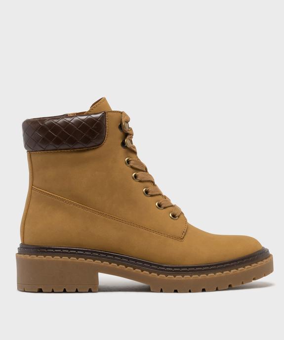 Boots à lacets et zip avec col texturé femme - Valentina Baldano vue2 - VALENTINA BALDA - GEMO