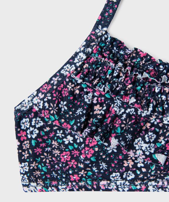 Maillot de bain 2 pièces à fleurs et volants fille vue2 - GEMO (ENFANT) - GEMO
