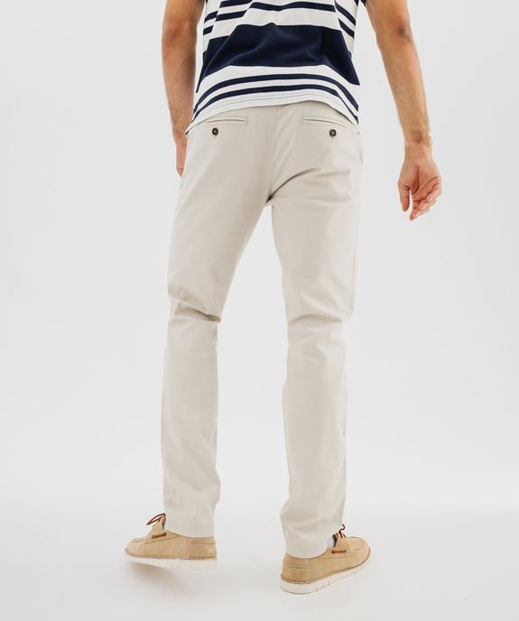 Pantalon chino en coton stretch avec ceinture tressée homme vue4 - GEMO 4G HOMME - GEMO