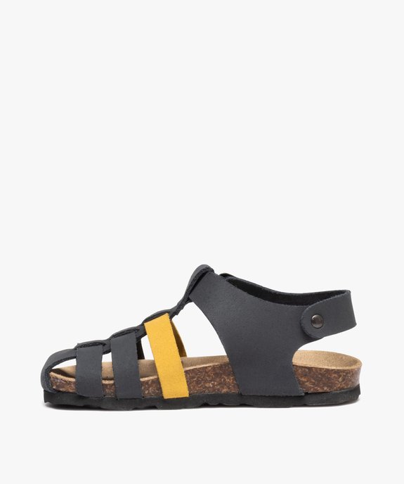 Sandales garçon à brides bicolores en cuir suédine vue3 - GEMO (ENFANT) - GEMO