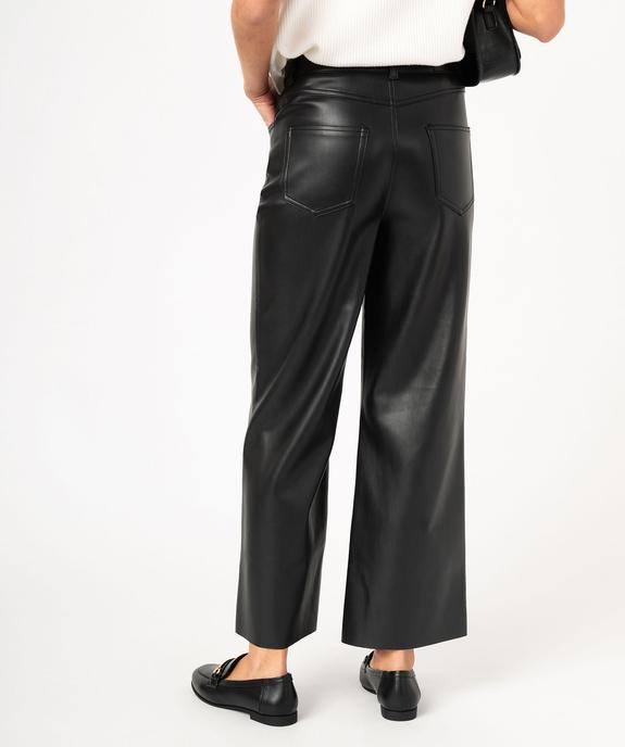 Pantacourt large en cuir imitation femme vue3 - GEMO(FEMME PAP) - GEMO