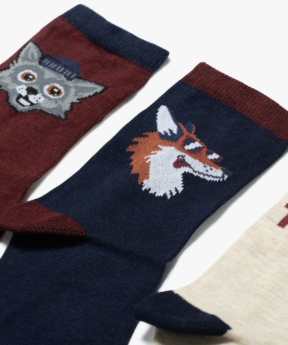 Chaussettes tige haute imprimées garçon  (lot de 3) vue2 - GEMO (ENFANT) - GEMO
