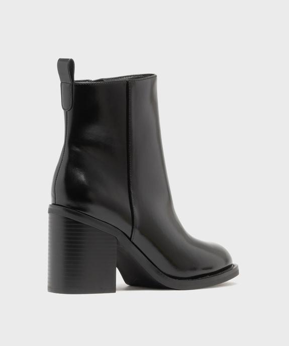 Boots à talon large et bout rond unies femme vue4 - FOLLOW ME - GEMO