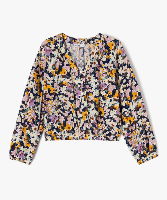 Chemise à manches longues à motifs fleuris fille vue2 - GEMO (ENFANT) - GEMO