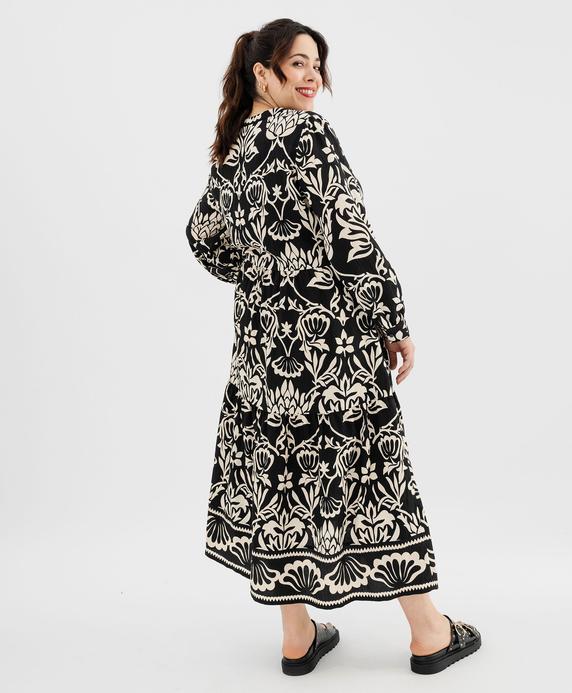 Robe à manches longues à motifs fleuris femme grande taille vue3 - GEMO 4G GT - GEMO