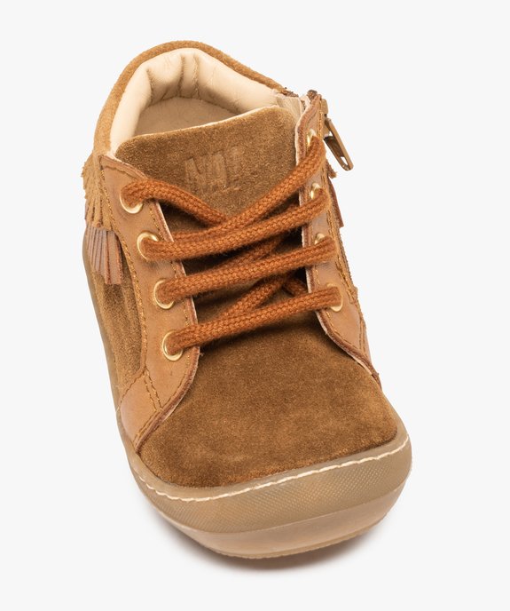 Chaussures premiers pas bébé fille dessus cuir à franges – NA! vue5 - NA! - GEMO