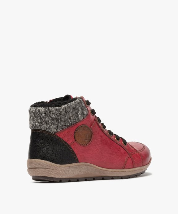 Boots confort fourrés avec col en maille femme – Softrelax vue4 - SOFTRELAX - GEMO