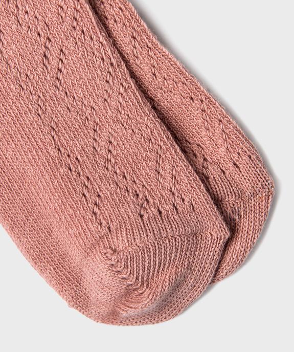 Collant uni en maille ajourée fille vue2 - GEMO (ENFANT) - GEMO